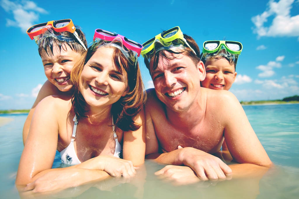 happy family on a beach vacation
